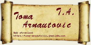 Toma Arnautović vizit kartica